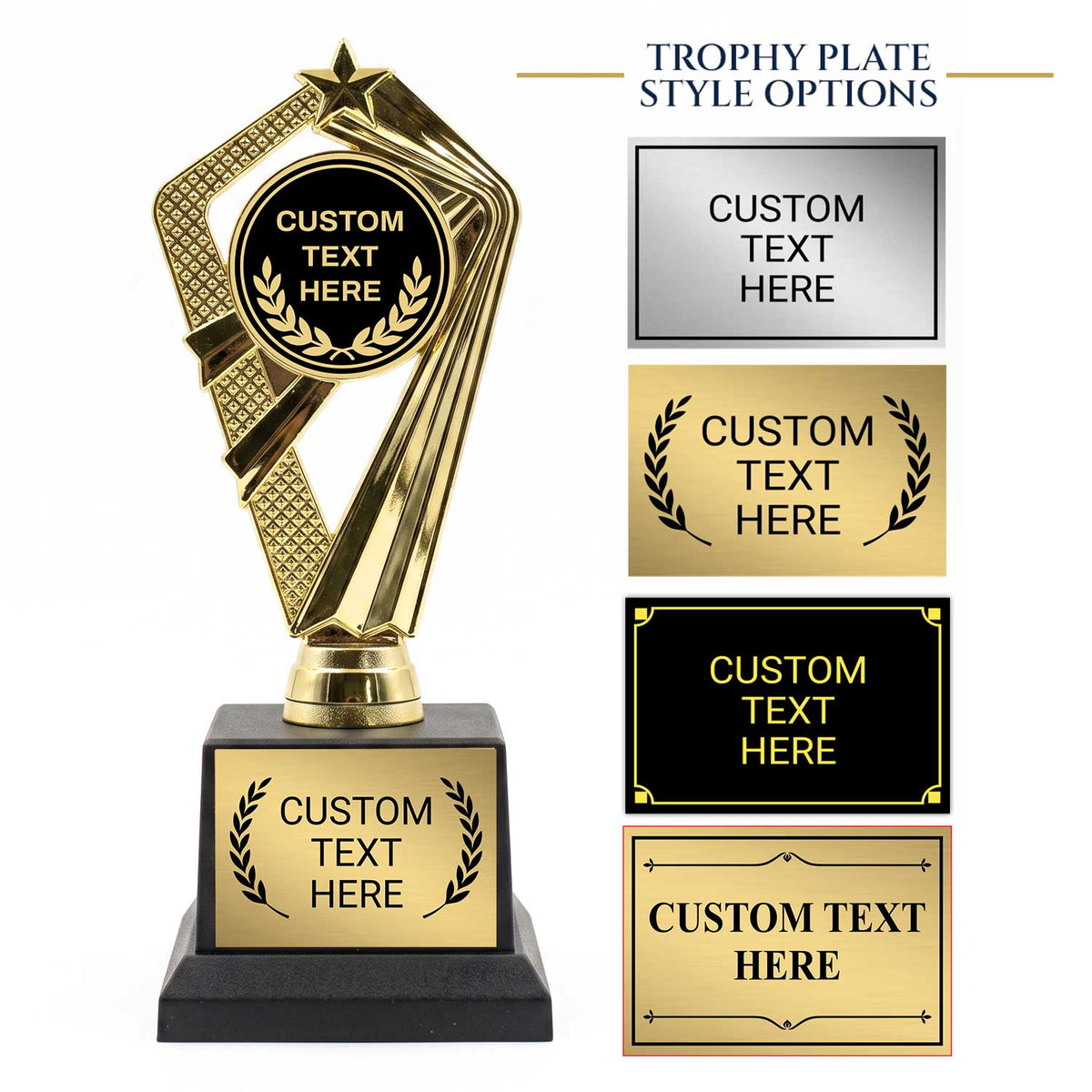 Laurel Wreath Custom Insert Trophy Awards (Olive, Palm, Wreath) - Engraved