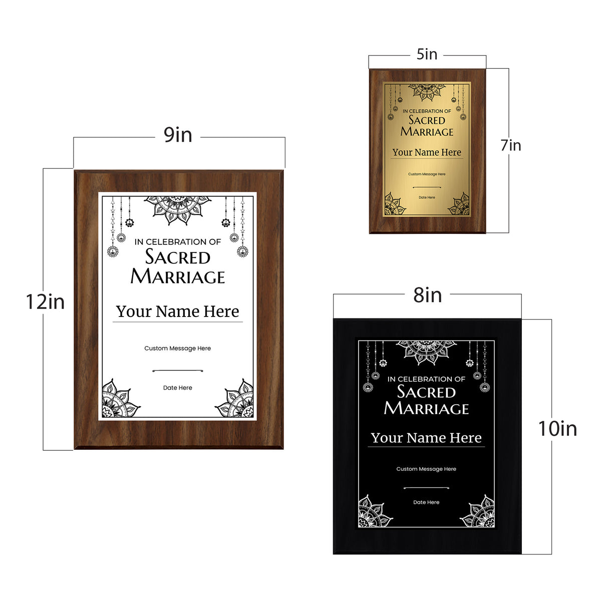 Personalized Vivaha Ceremony Award Plaque, Custom Wooden Wall Plaque with Optional Easel Stand for Hindu Wedding Recognition