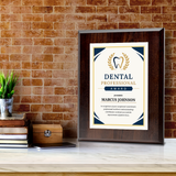 Dental Professional Award Personalized Wall Plaque With Easel Acrylic Stand | Professional/Industry Recognition Award Plaques