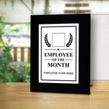 Employee of the Month Award Personalized (Black) Wall Plaque With Easel Acrylic Stand | Workplace Recognition Ceremonies Award Plaques