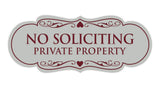 Designer No Soliciting Private Property Sign