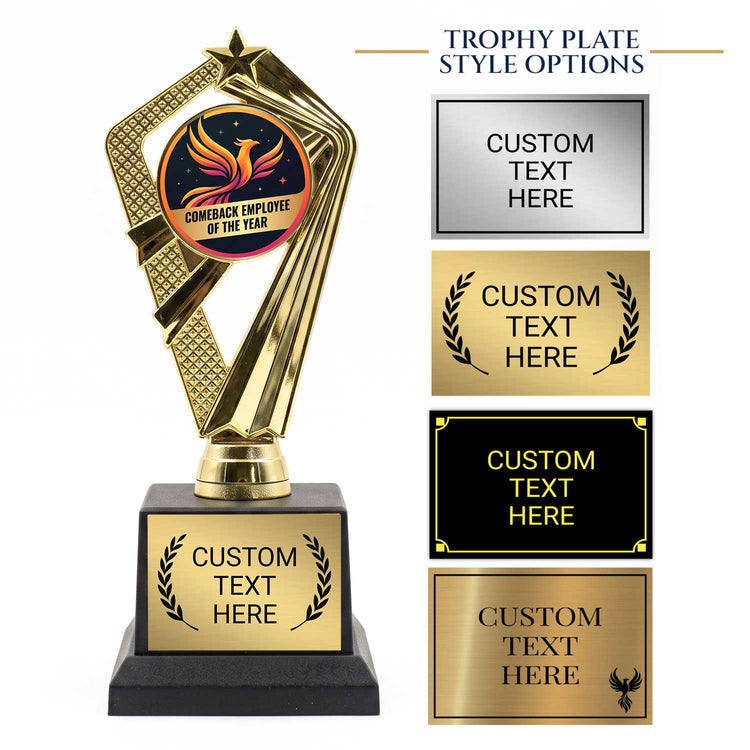 Fun Employee Recognition Trophy Awards (Sales, Hardest Working) - Engraved