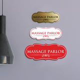 Signs ByLITA Designer Massage Parlor Elegant Design Clear Messaging Durable Construction Easy Installation Wall or Door Sign