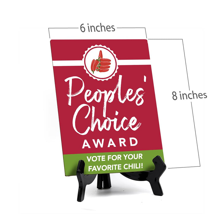 Signs ByLITA Peoples' Choice Award: Vote for Your Favorite Chili! Table Sign With Acrylic Stand (6x8“)