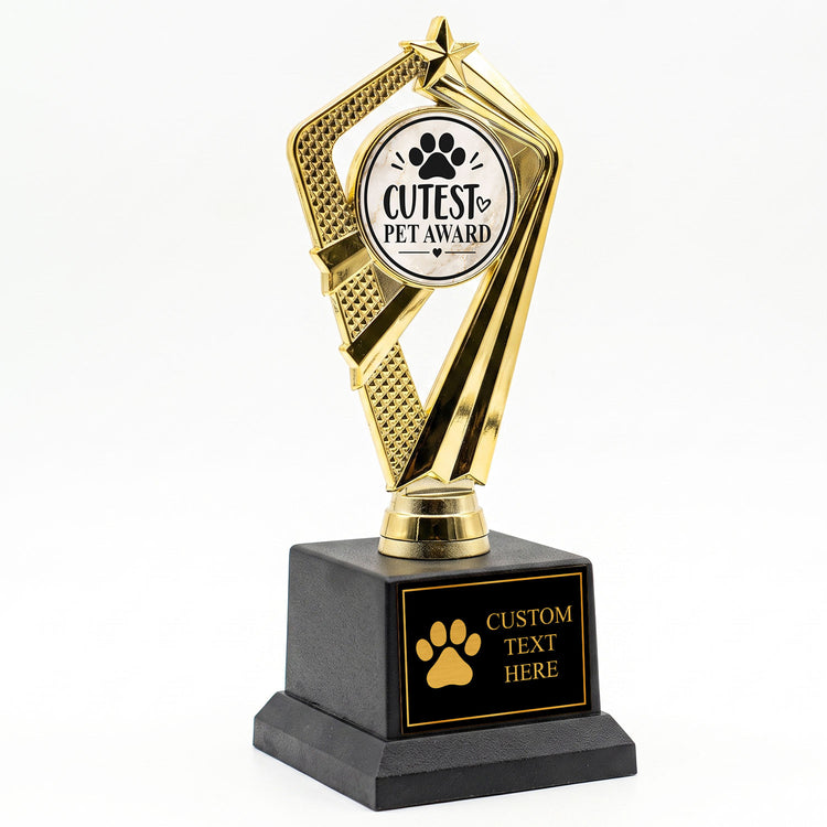 Gaucho Goods Cutest Pet Award Trophy, Custom Engraved Pet Gift — Personalized Award for Pet Contests, Birthdays & Gifts