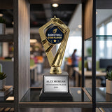 All Quality Basketball Star Player Trophy, Custom Engraved — Personalized Youth Basketball Award, MVP & Standout Player Gift