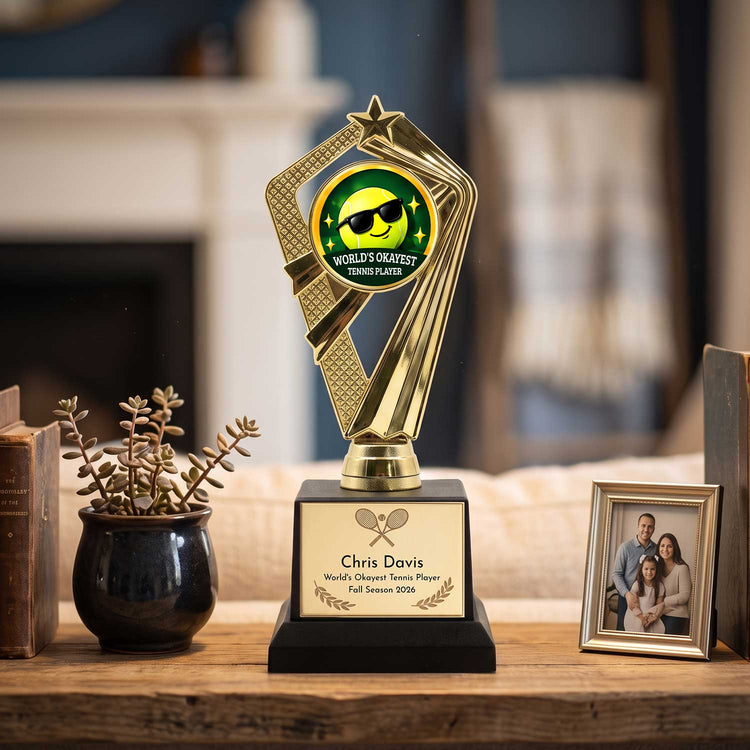 Funny Tennis Trophy Awards - Gag Gifts for Tennis Players - Custom Engraved