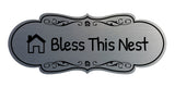 Signs ByLITA Designer Bless This Nest Durable ABS Plastic Laser Engraved Easy Installation Elegant Design Wall or Door Sign