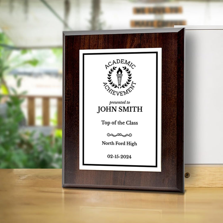 Academic Achievement Customizable Award Plaque | Easel Mount Option | Recognition of Achievement and Service Personalizable Plaques