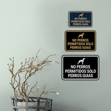 Signs ByLITA Classic Framed No Perros Permitidos Solo Perros Guias Spanish Security Business Wall or Door Sign