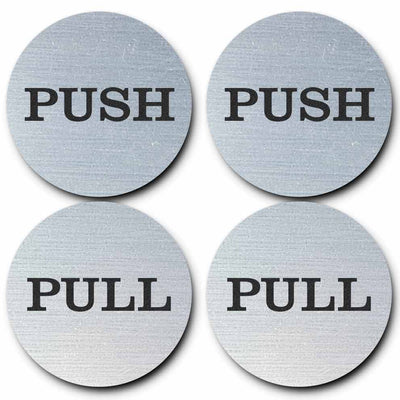 Round Push Pull Door Sign - 2 Sets - (2" Diameter)