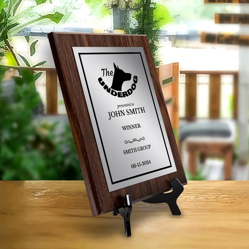 The Underdog Customizable Award Plaque | Easel Mount Option | Achievement and Recognition Personalizable Plaques