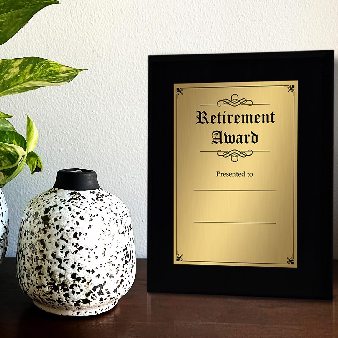 Signs ByLITA Customizable Retirement Black Frame Wooden Plaque with Optional Easel Mount | Recognition Gift for Employees, Organization members and Corporate Awards