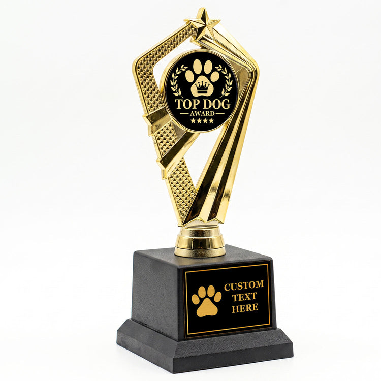 Gaucho Goods Top Dog Award Trophy, Custom Engraved Dog Gift — Personalized Award for Dog Shows, Training Classes & Competitions