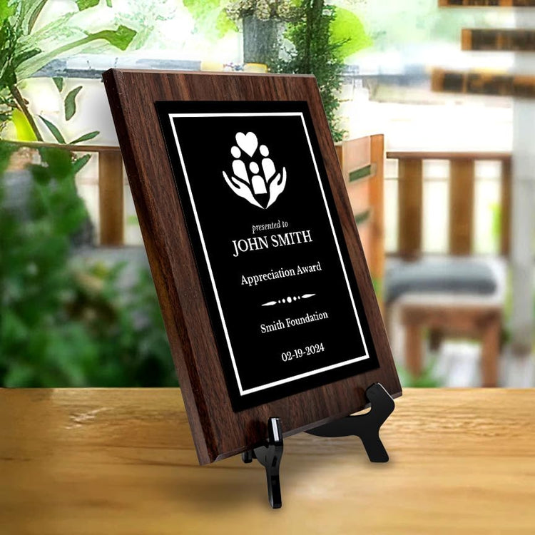 Donor and Patron Gratitude Custom Award Plaque | Easel Mount Option | Recognition and Service Personalizable Plaque