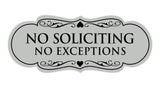 Designer No Soliciting No Exceptions Sign
