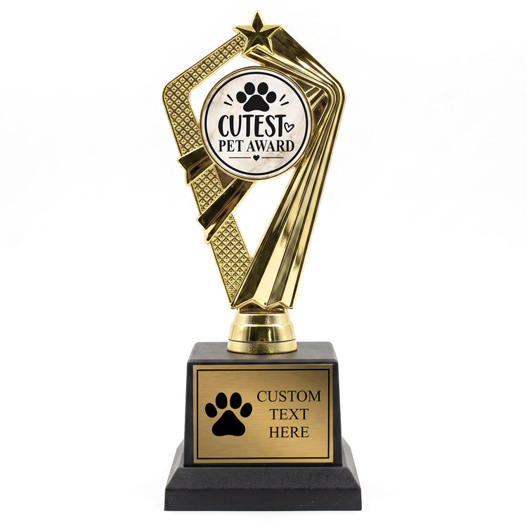 Gaucho Goods Cutest Pet Award Trophy, Custom Engraved Pet Gift — Personalized Award for Pet Contests, Birthdays & Gifts