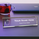 Teacher Themed, Personalized Acrylic Desk Sign, Apple (2 x 10")