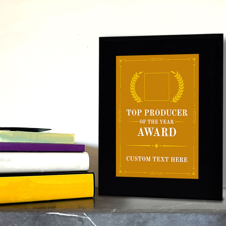 Top Producer of the Year Award Personalized (Black) Wall Plaque With Easel Acrylic Stand | Workplace Recognition Ceremonies Award Plaques