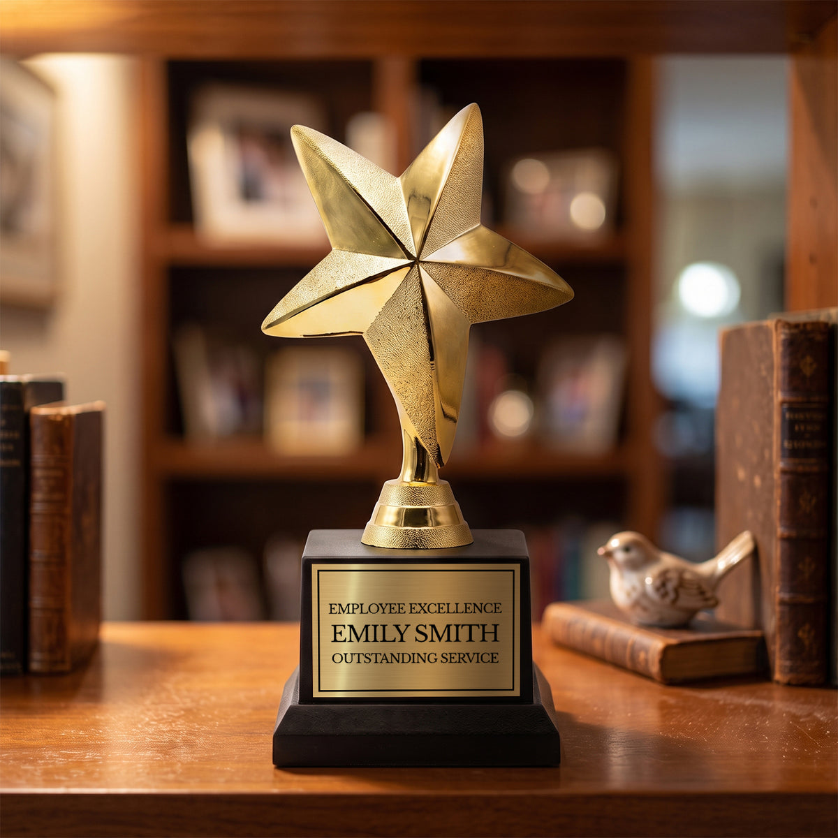 All Quality Star Trophy, Custom Engraved Star Figure, Black Base — Personalized Achievement & Recognition Award for Any Occasion