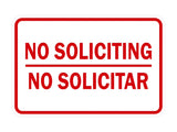 Classic Framed No Soliciting No Solicitar Sign