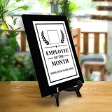 Employee of the Month Award Personalized (Black) Wall Plaque With Easel Acrylic Stand | Workplace Recognition Ceremonies Award Plaques
