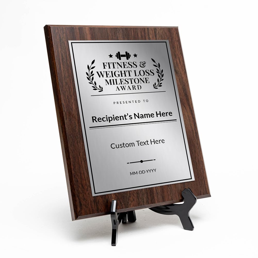 Fitness & Weight Loss Milestone Custom Award Wall Plaque With Easel Acrylic Stand | Personal Achievement Wall Plaques