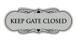 Designer Keep Gate Closed Sign
