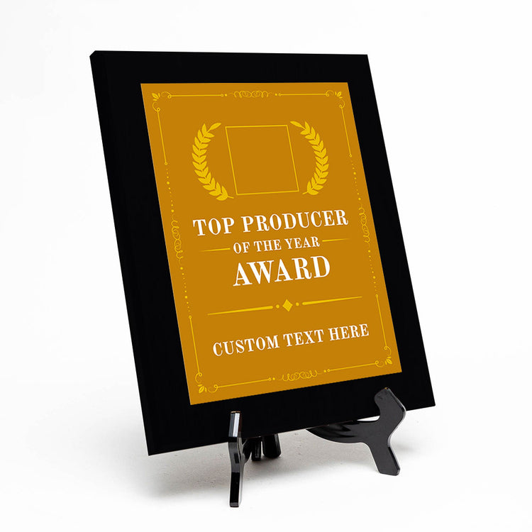 Top Producer of the Year Award Personalized (Black) Wall Plaque With Easel Acrylic Stand | Workplace Recognition Ceremonies Award Plaques