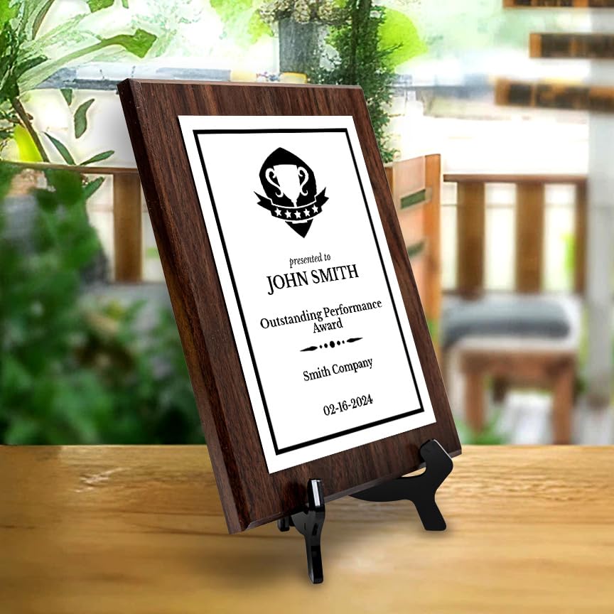 Performance and Recognition Customizable Award Plaque | Easel Mount Option | Achievement and Service Personalizable Prize Plaques