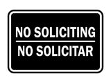 Classic Framed No Soliciting No Solicitar Sign