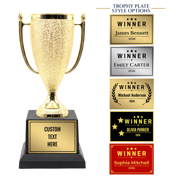All Quality Winner Cup Trophy, Custom Engraved Gold Cup — Personalized Winner Award for Contests, Games & Competitions