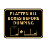 Signs ByLITA Classic Framed Flatten All Boxes Before Dumping Wall or Door Sign