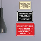 Signs ByLITA Classic Framed Smoking Or Vaping Of Any Substances Is Prohibited And Will Result In A Penalty Fee Wall or Door Sign
