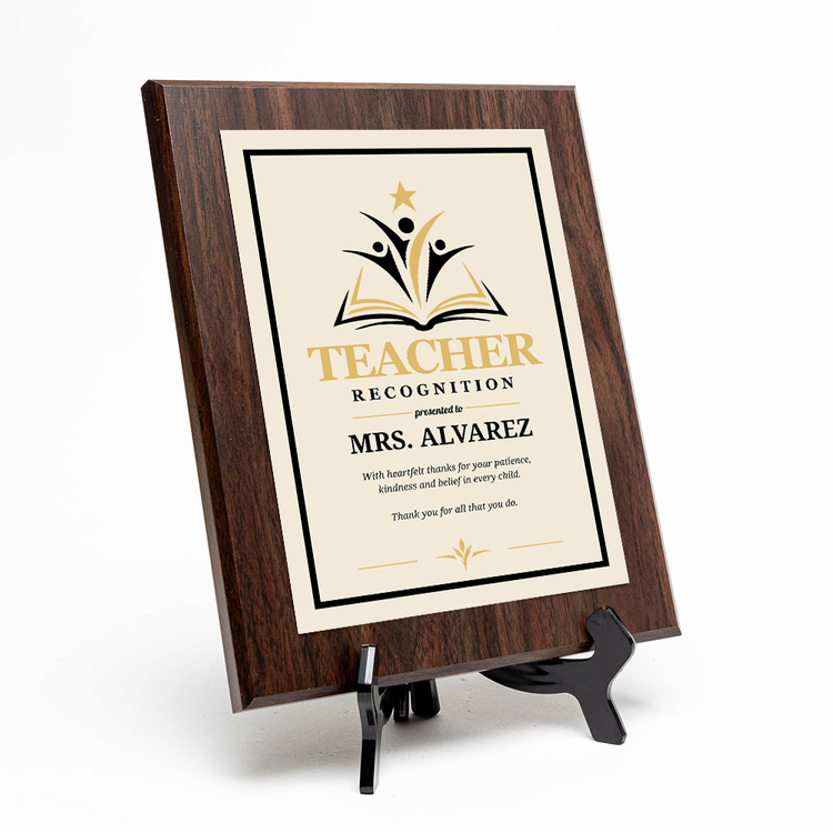 Teacher Recognition Award Personalized Wall Plaque With Easel Acrylic Stand | Education Recognition School Award Plaques