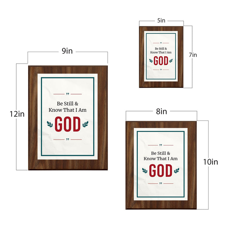 Be Still & Know That I Am God Decorative Wall Plaque With Easel Acrylic Stand | Religious Plaques