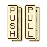 Signs ByLITA Classic Vertical Push Pull Self-Adhesive Door Sign for Businesses, Shops, Restaurants, Hotels and more (2 Pack) Wall or Door Sign