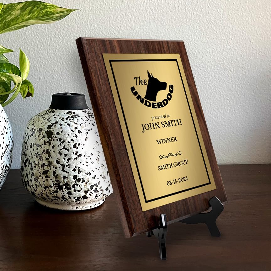 The Underdog Customizable Award Plaque | Easel Mount Option | Achievement and Recognition Personalizable Plaques