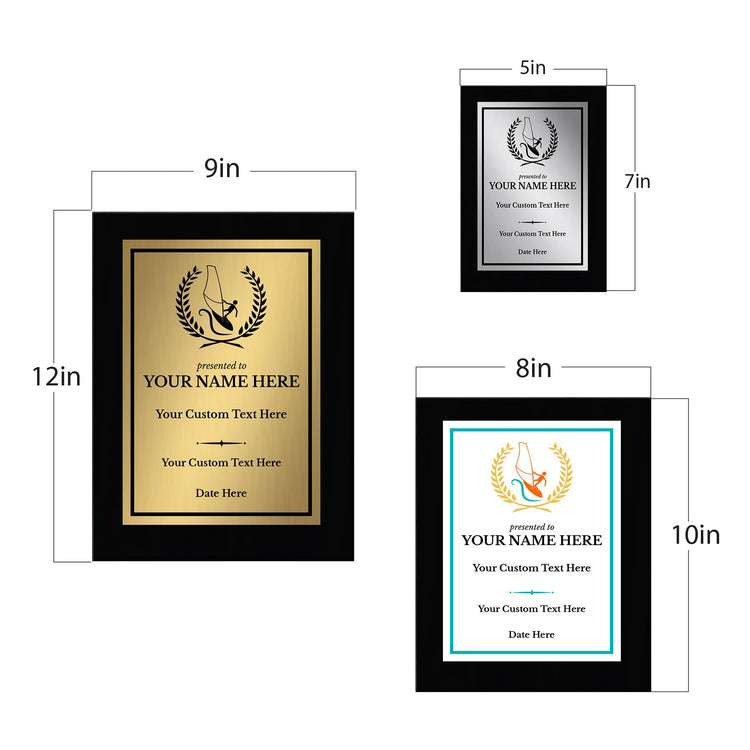 Windsurfing Customizable Black Frame Wooden Award Plaque | Easel Mount Option | Achievement and Recognition Personalizable Plaques | Sports Award