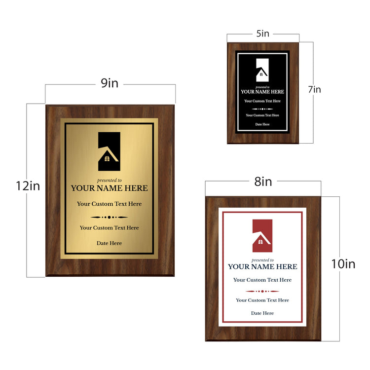 Real Estate Theme Customizable Award Plaque | Easel Mount Option | Recognition of Achievement and Service Personalizable Plaques
