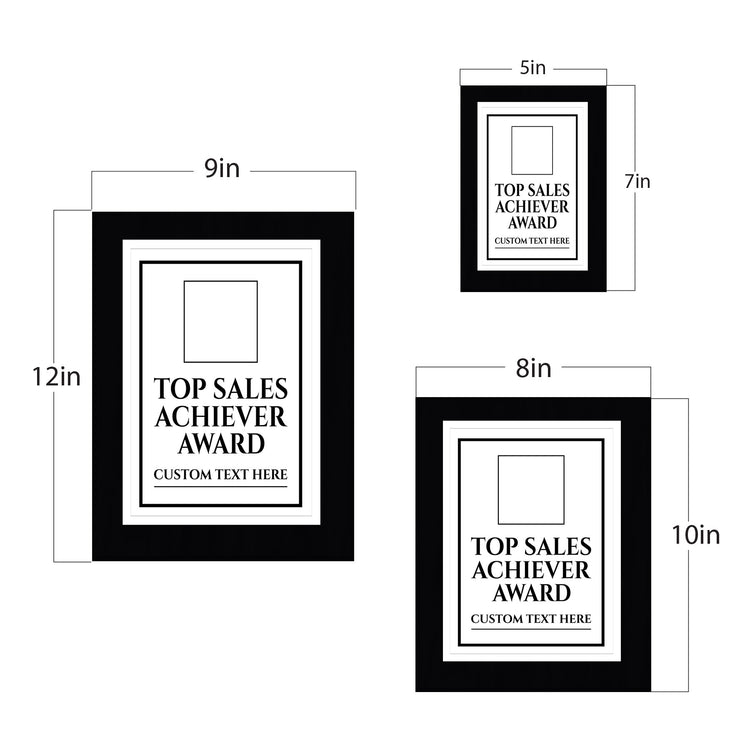 Top Sales Achiever Award Personalized (Black) Wall Plaque With Easel Acrylic Stand | Workplace Recognition Ceremonies Award Plaques