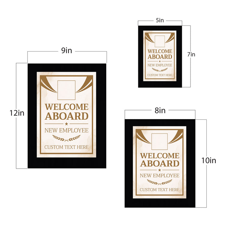 Welcome Aboard — New Employee Award Personalized (Black) Wall Plaque With Easel Acrylic Stand | Workplace Recognition Ceremonies Award Plaques