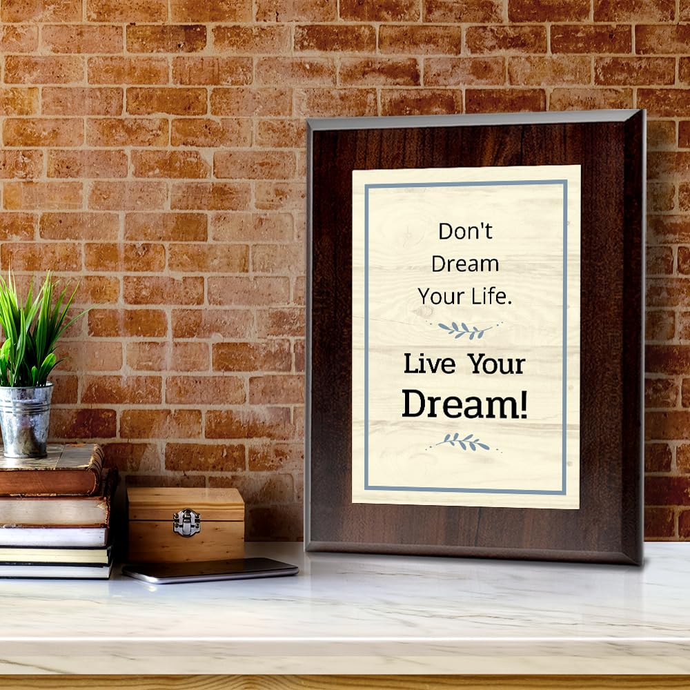 Don't Dream Your Life. Live Your Dream! Decorative Wall Plaque With Easel Acrylic Stand | Motivational Decor