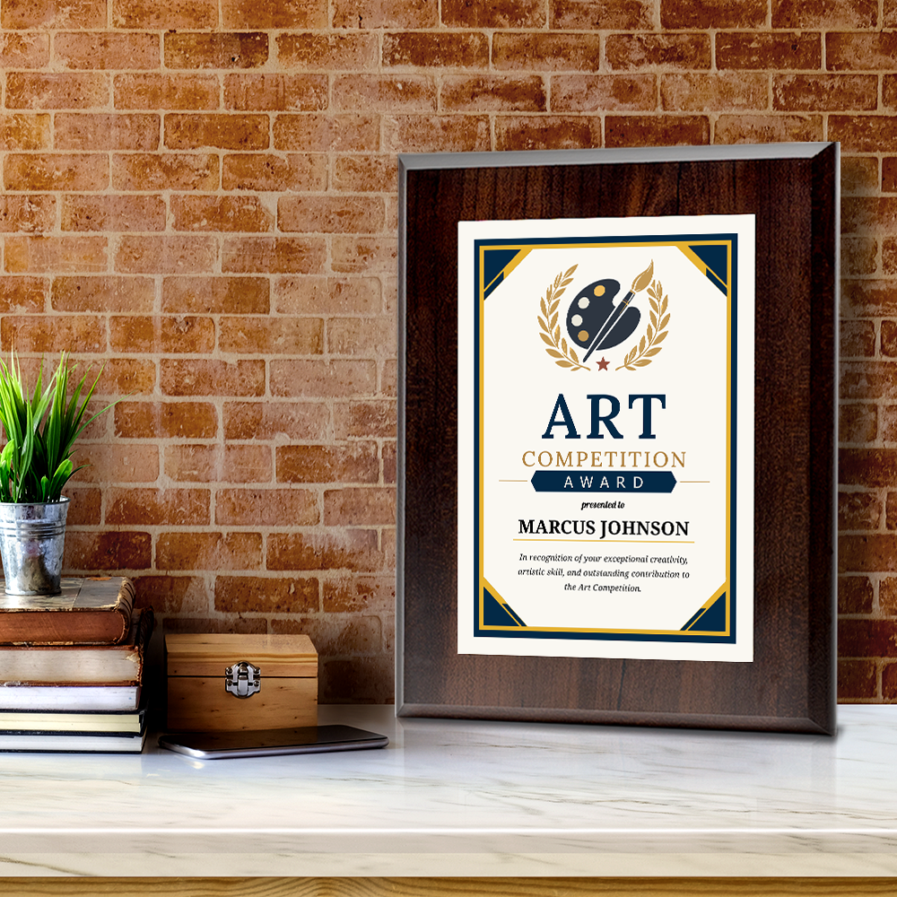 Art Competition Award' Personalized Wall Plaque With Easel Acrylic Stand | Professional/Industry Recognition Award Plaques