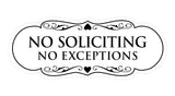 Designer No Soliciting No Exceptions Sign