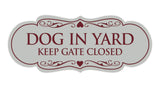 Designer Dog In Yard Keep Gate Closed Sign