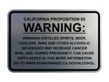 Classic Framed California Proposition 65 Sign Alcoholic Beverages