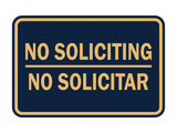 Classic Framed No Soliciting No Solicitar Sign