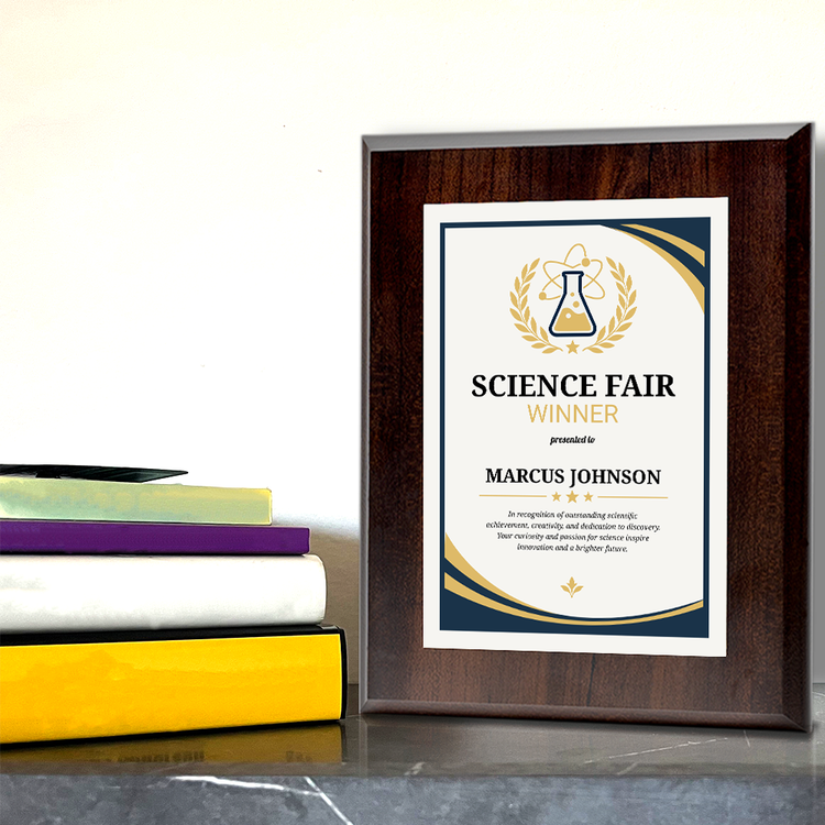 Science Fair Winner Award Personalized Wall Plaque With Easel Acrylic Stand | Education Recognition School Award Plaques