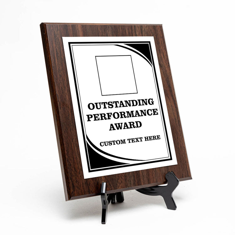 Outstanding Performance Award Personalized (Wooden) Wall Plaque With Easel Acrylic Stand | Workplace Recognition Ceremonies Award Plaques